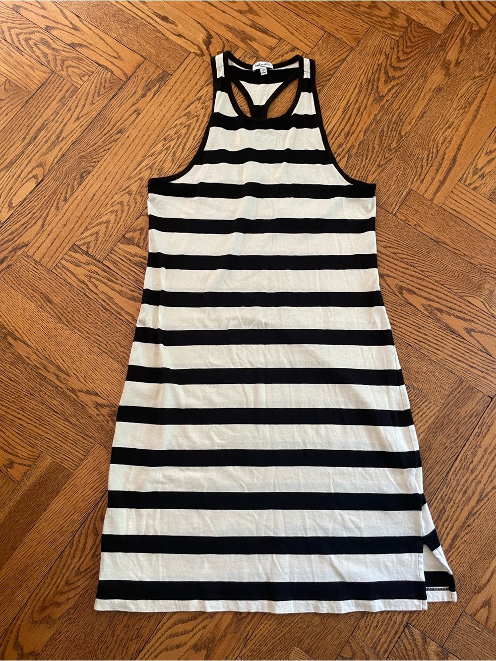 Splendid Black and White Striped Racerback Dress